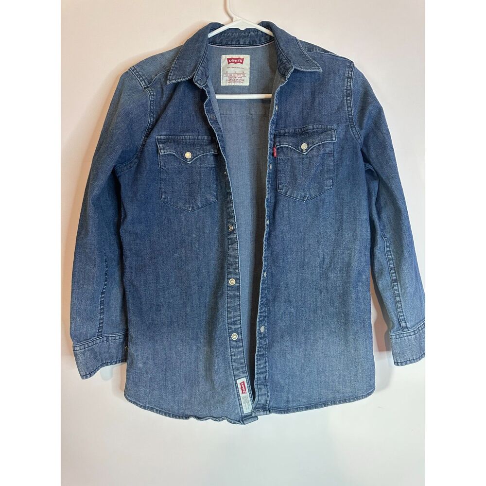 Levi’s Denim Western Shirt Youth M (10–12) Fits Women’s XS/S Vintage Wash